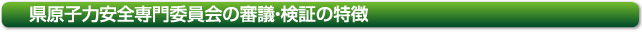 県原子力安全専門委員会の審議・検証の特徴